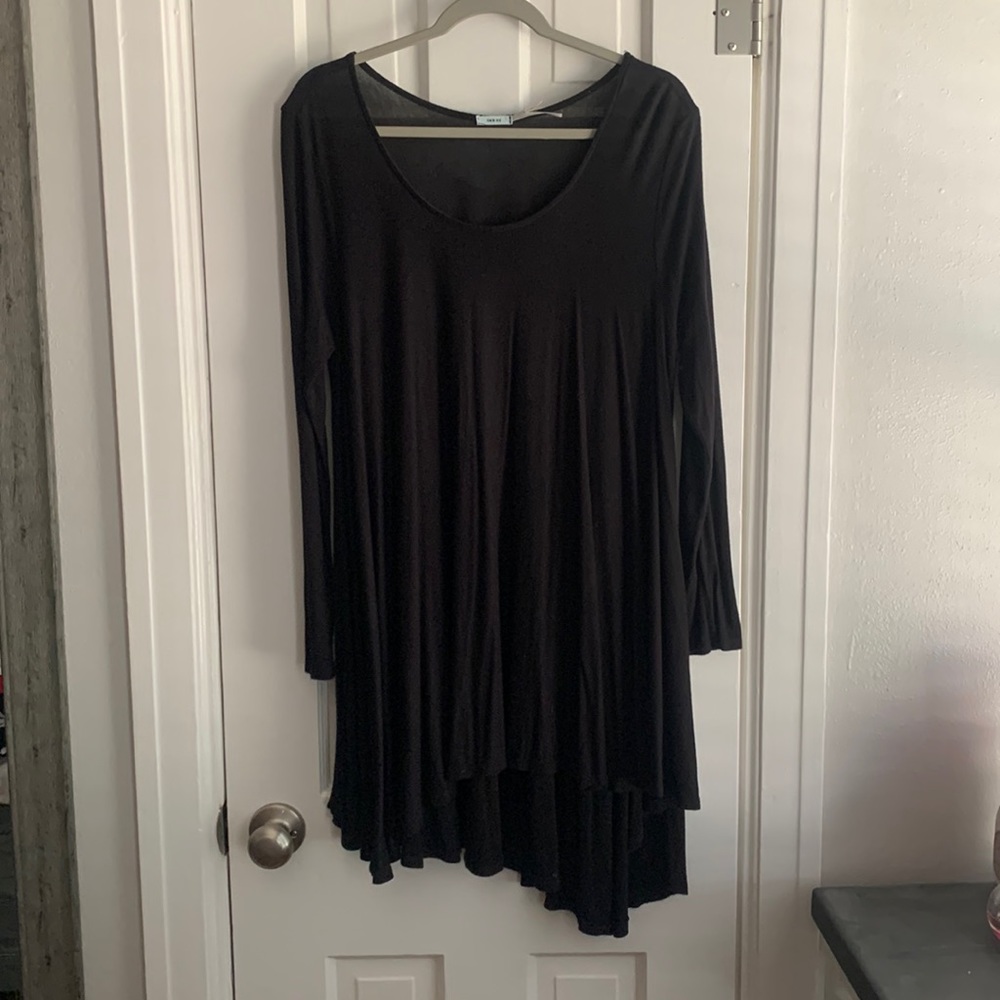 Kimchi Blue; black long sleeve T-shirt dress